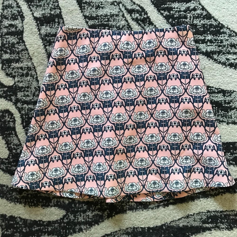 Paul & Joe Sister pink cat-print skirt